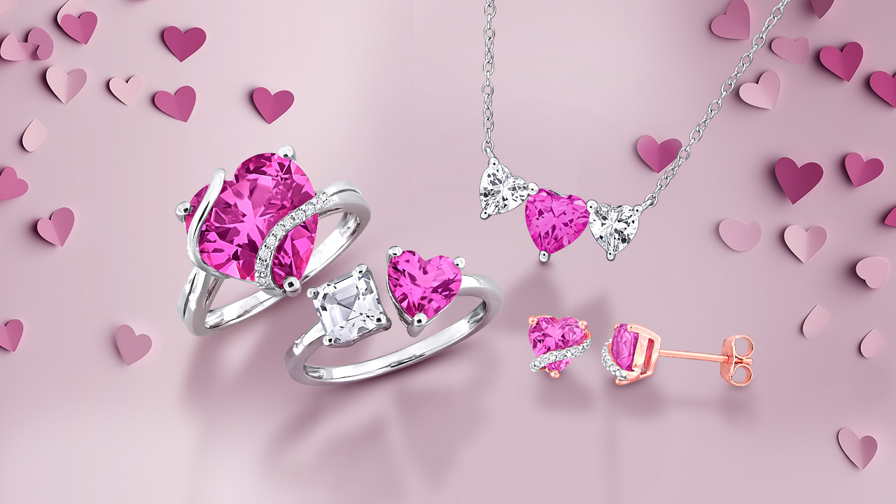 Delmar Jewellers Valentine's Heart Jewelry Pink Sapphire Sterling Silver