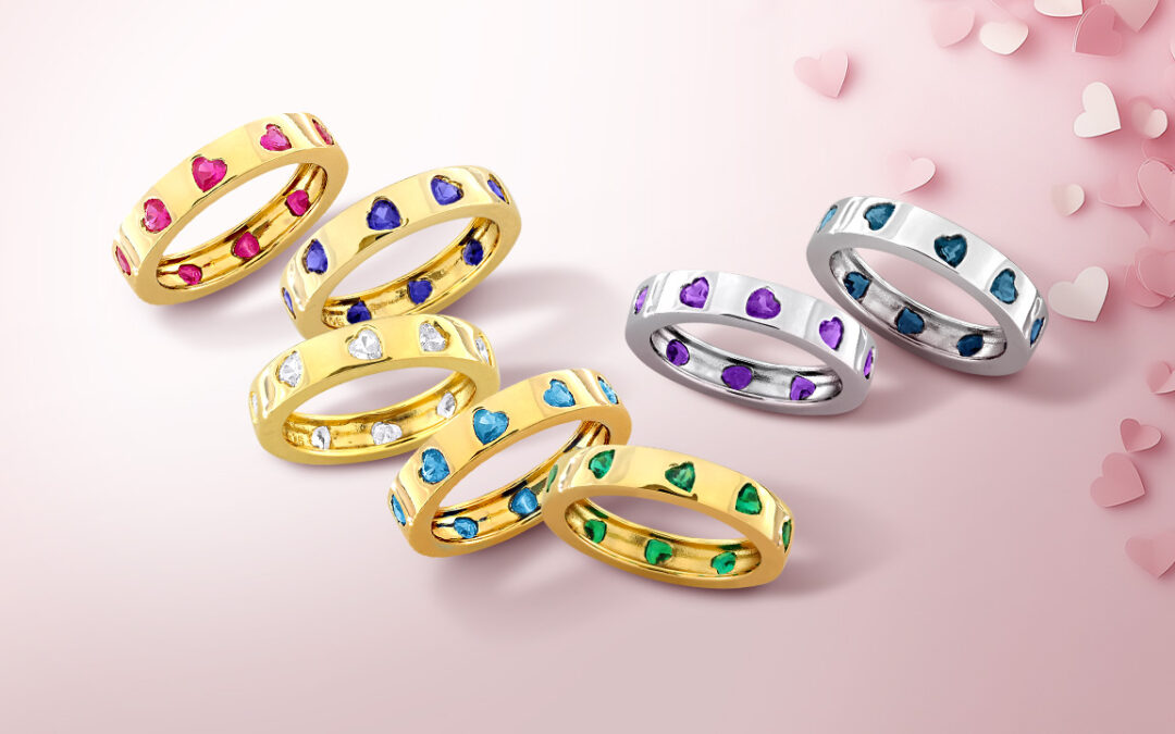 Valentine's Jewelry Gemstone Heart Rings by Delmar Jewelers