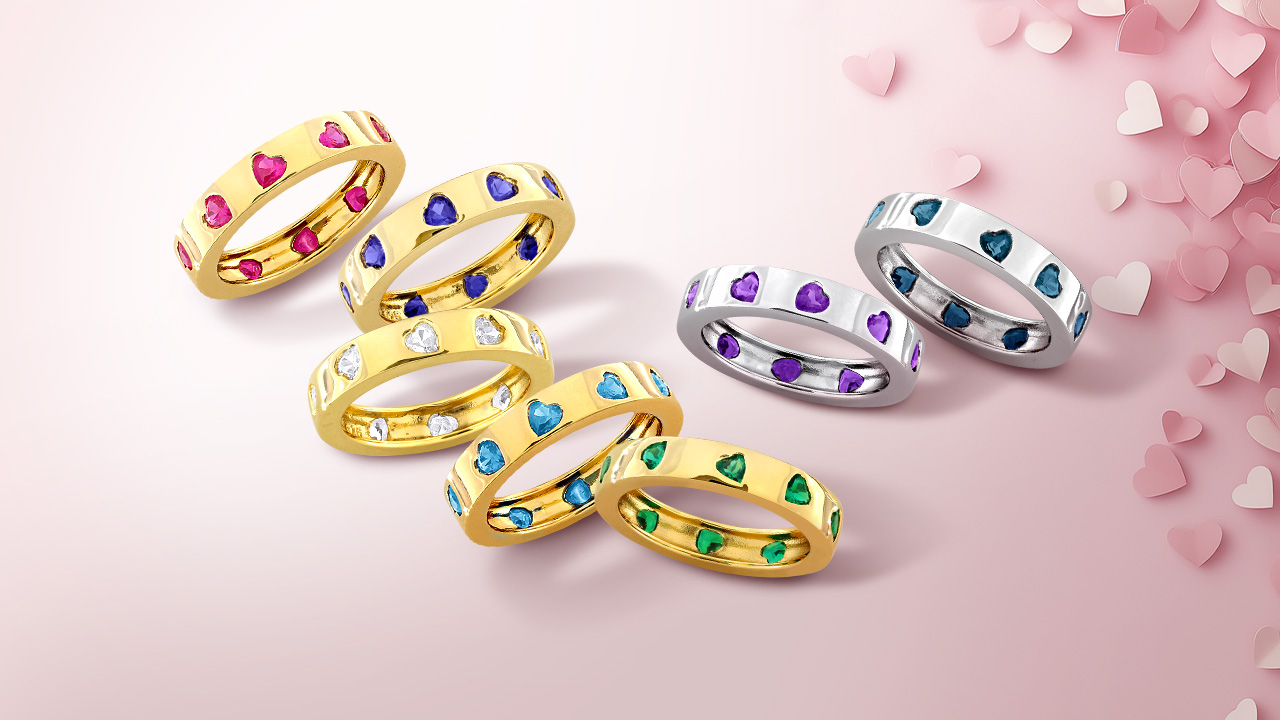 Valentine's Jewelry Gemstone Heart Rings by Delmar Jewelers