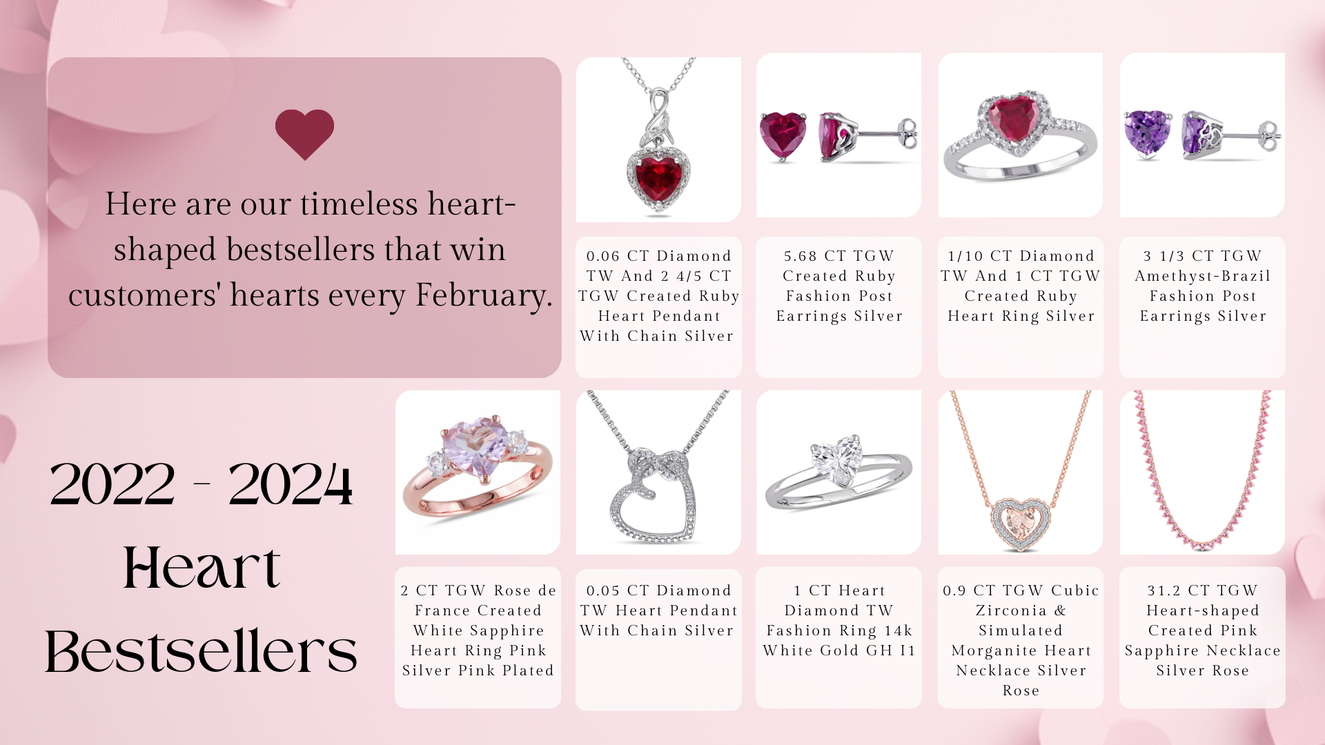 Best Selling Valentine's Jewelry by Delmar jewellers from 2022 to 2024