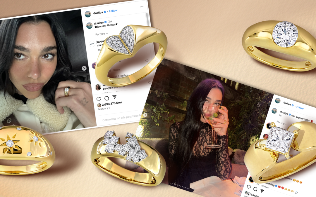 Dua Lipa & the bold engagement ring trend